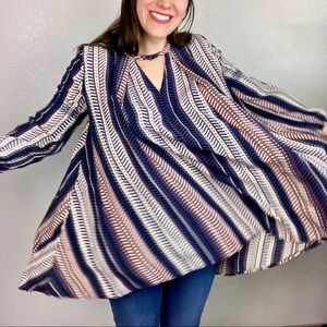 Kori America Tunic Mini Peasant Dress Boho Small